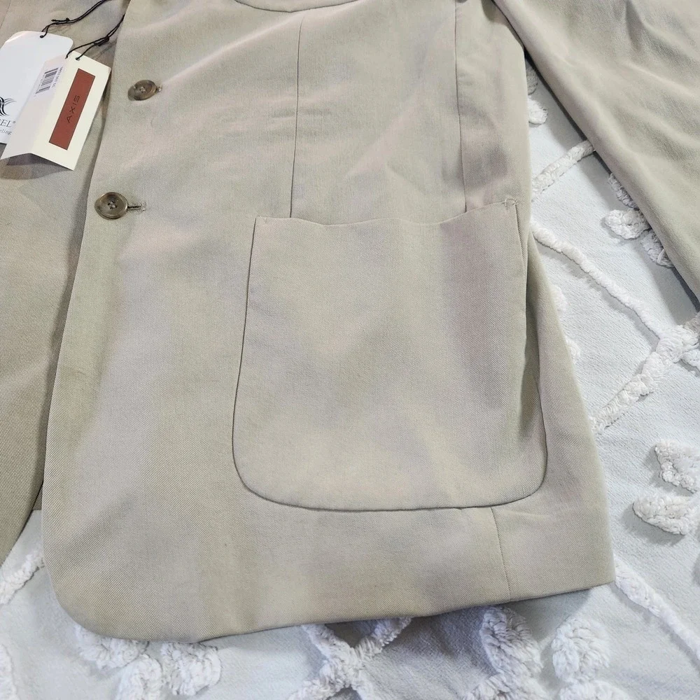 Axis Sports Coat Blazer Suit Jacket Tencel Fiber XL Beige Tan‎ 3 Button Shoulder
